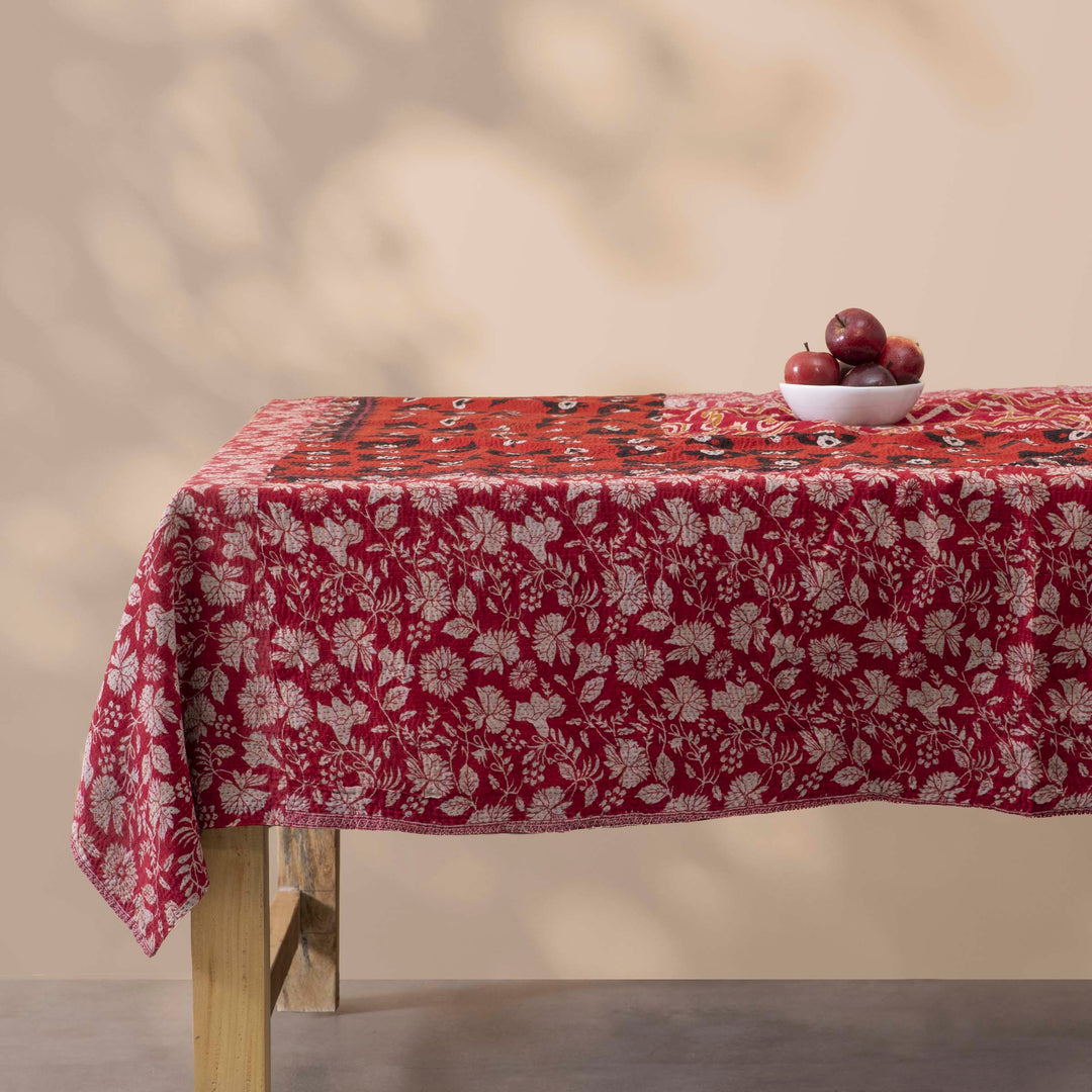 Vintage Cotton Kantha Table Cover  #0008
