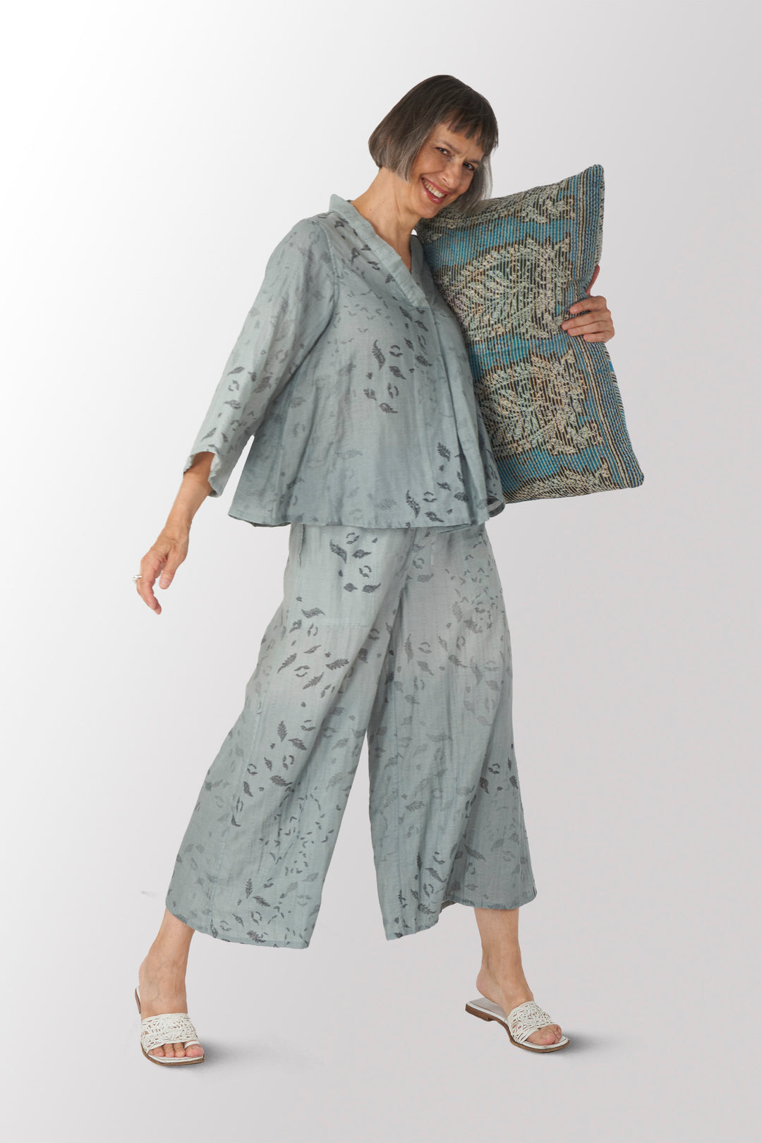 LOUNGE WEAR THROW KANTHA PAJAMA PANTS - lw2647-blu -