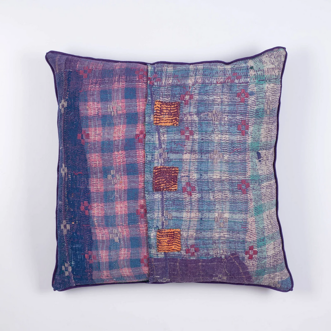 Vintage Ribbed Kantha Pillow Sham #0004