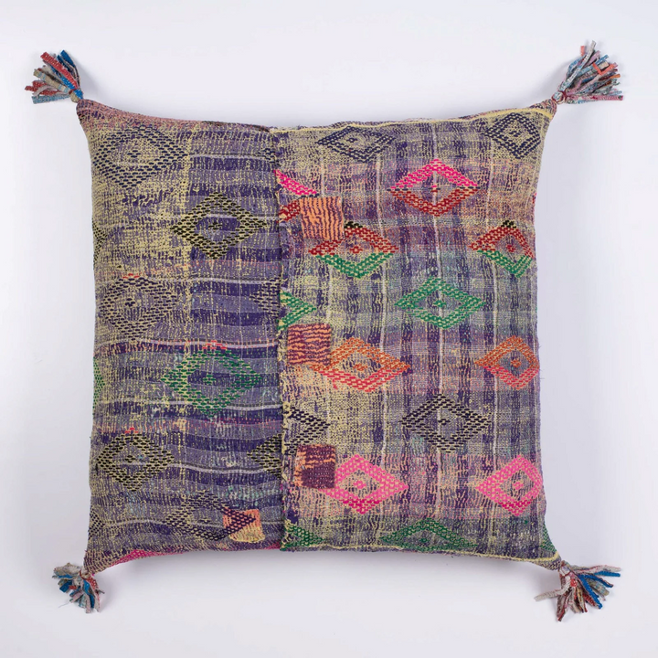 Vintage Ribbed Kantha Pillow Sham #0005