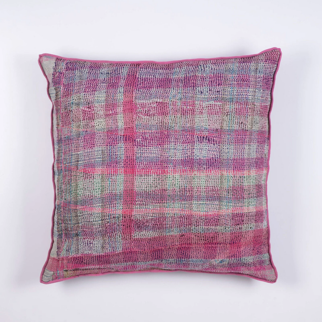 Vintage Ribbed Kantha Pillow Sham #0005