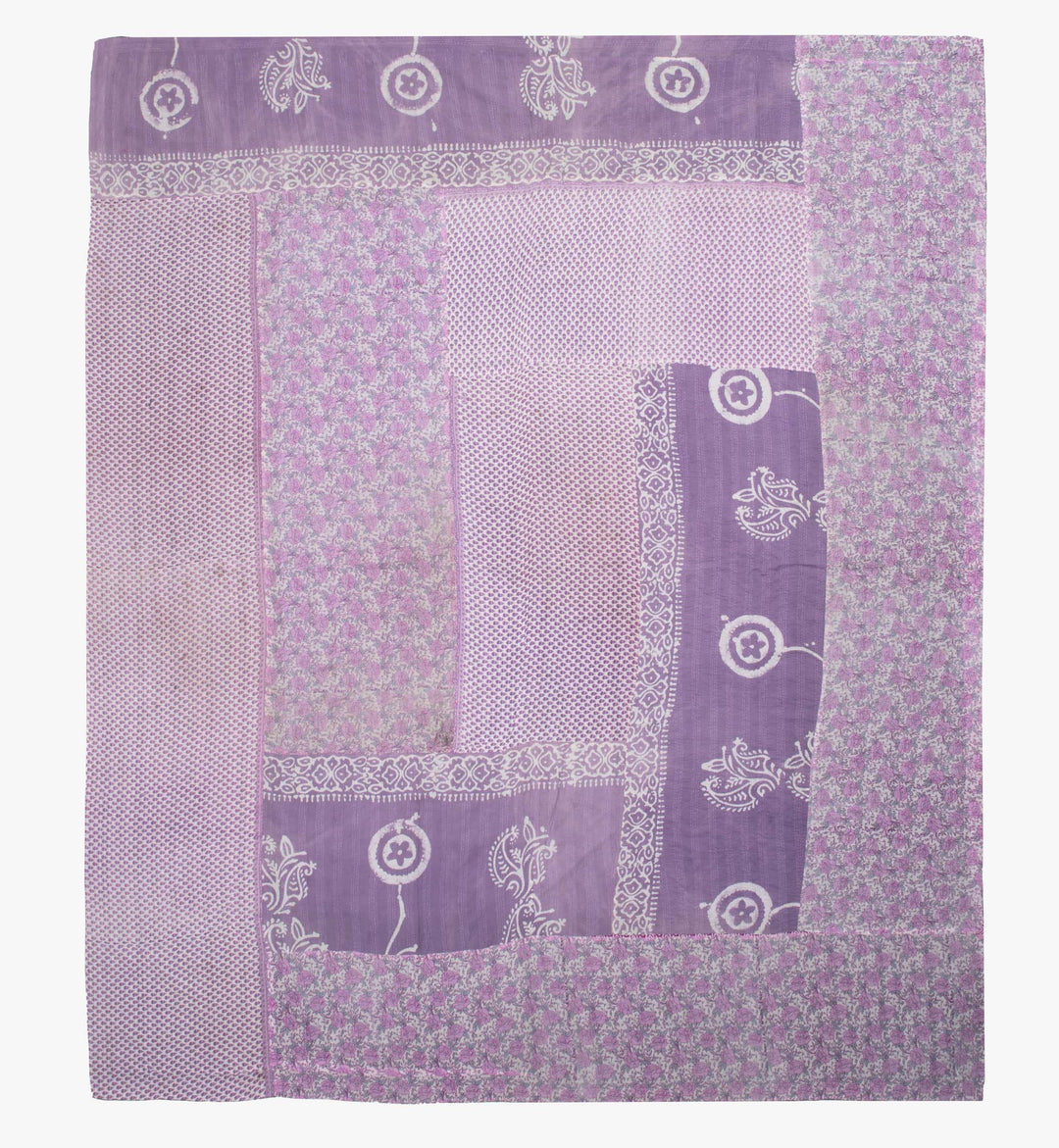 Vintage Cotton Kantha Table Cover  -Purple-