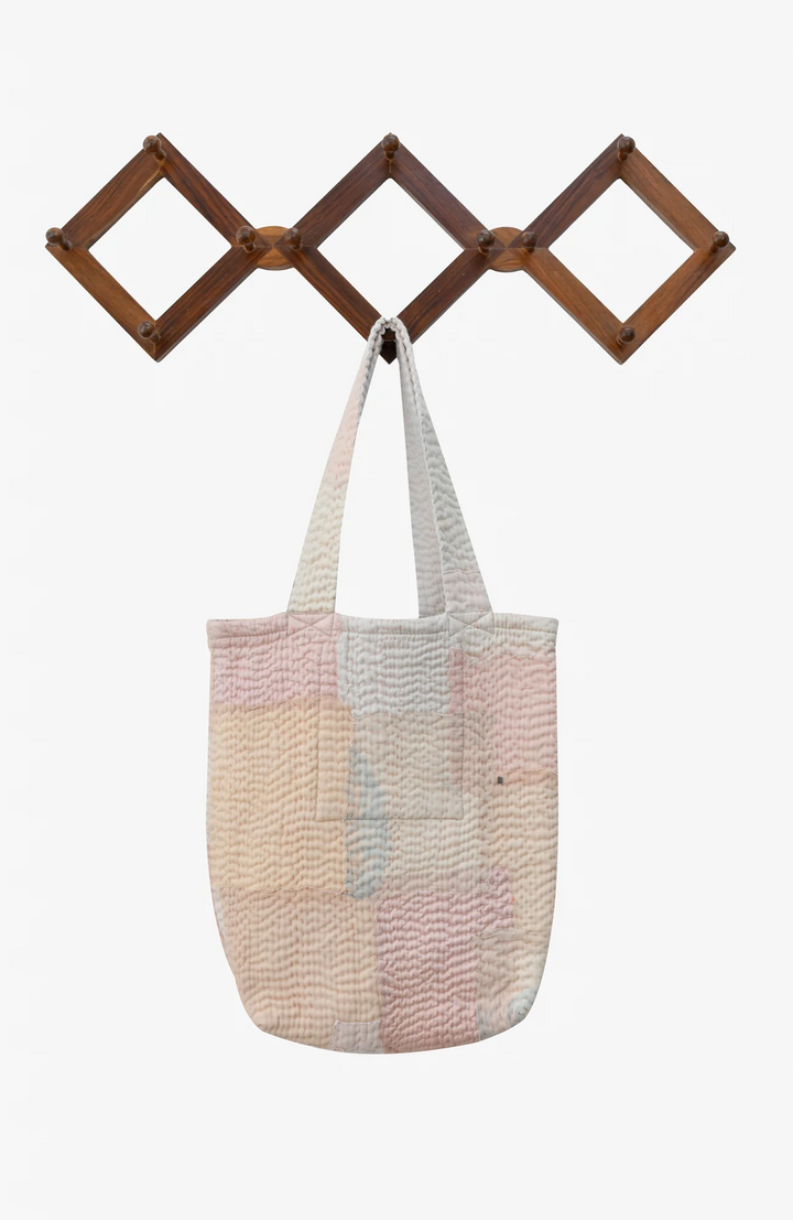 Mosaic Fray Handmade Vintage Kantha Tote Bag -Shallot -