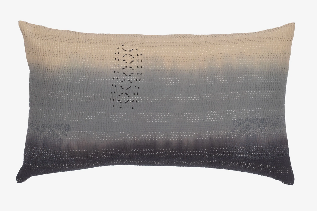 Cotton Ombre Block Printed Pillow Sham -Monotone -