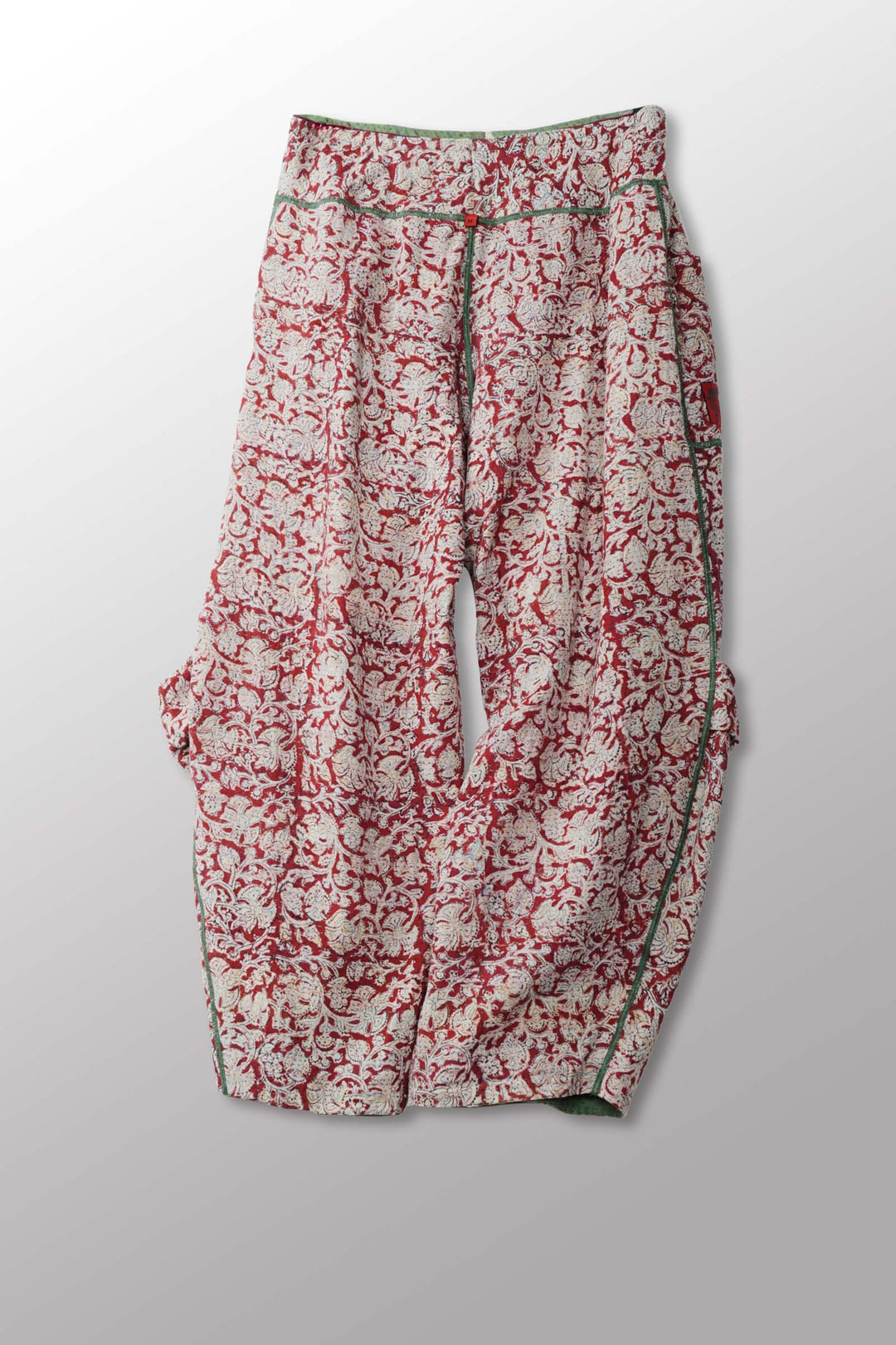 VINTAGE COTTON KANTHA KNEE TUCKED PANTS - cv2625-0013m -