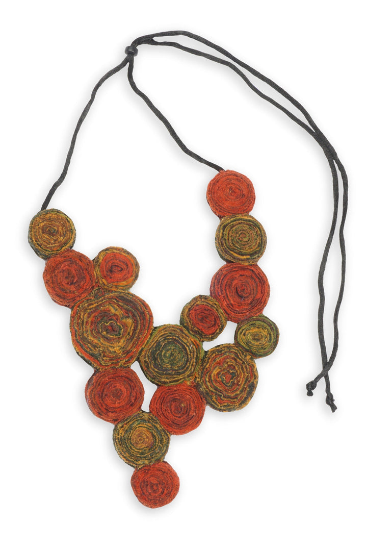 VINTAGE COTTON KANTHA EDDY SHORT NECKLACE - cv2715-org -