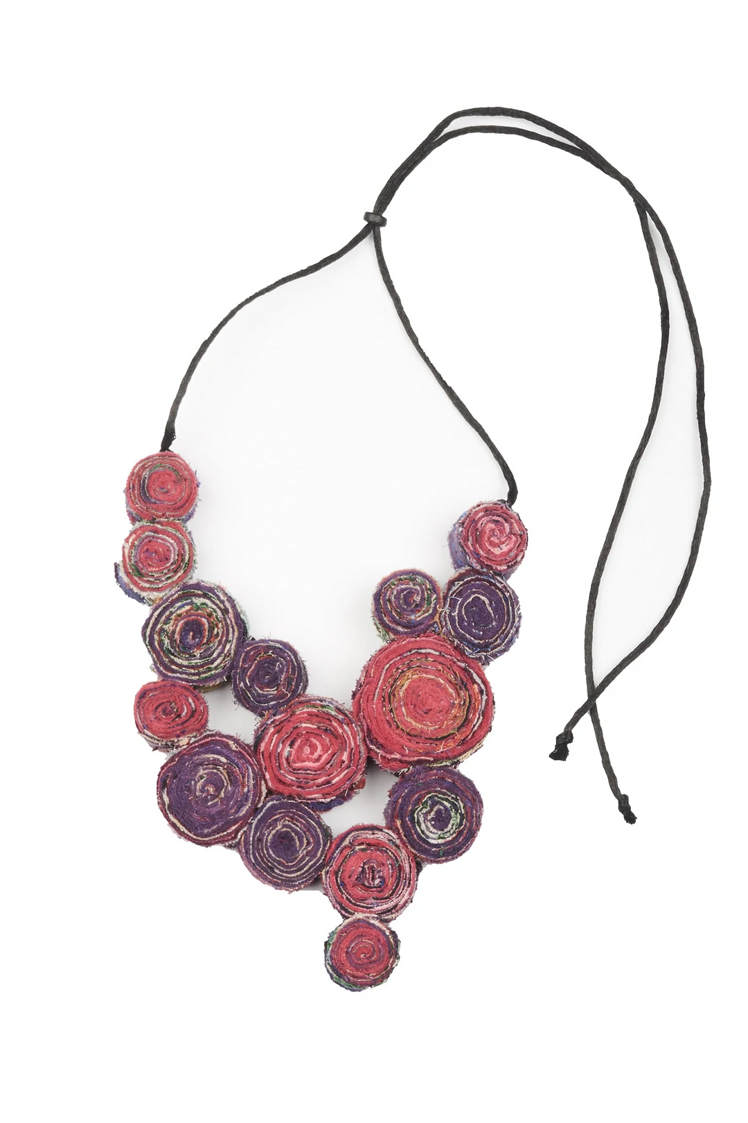 VINTAGE COTTON KANTHA EDDY SHORT NECKLACE - cv2715-prp -