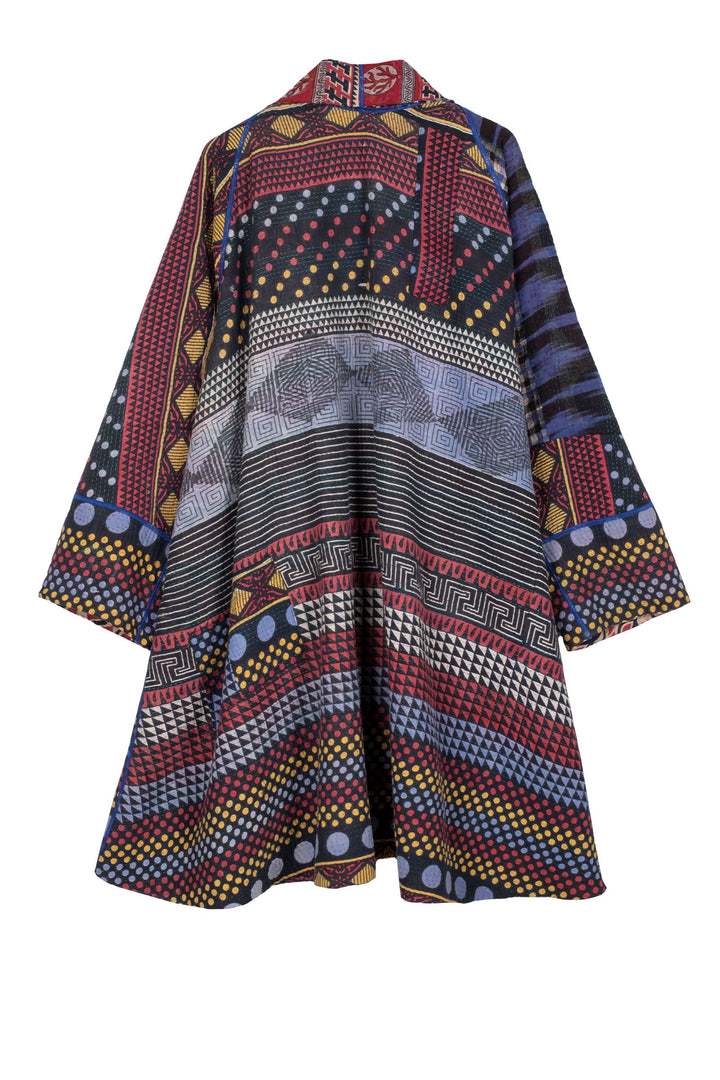 VINTAGE COTTON KANTHA KIMONO LONG JACKET - cv4005-5002a -