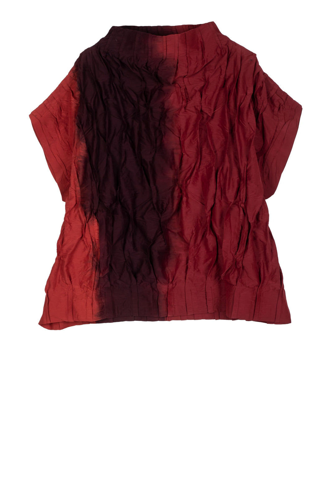 DYED COTTON SILK HEAVY VOILE WAVY TUCK PULLOVER VEST - dh1242-ord -