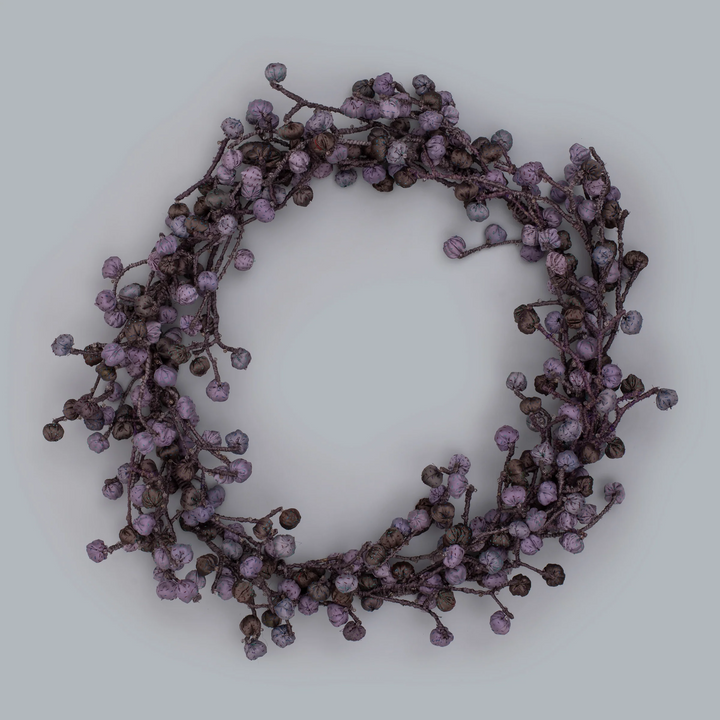 Silk & Cotton Kantha Wreath -Purple -