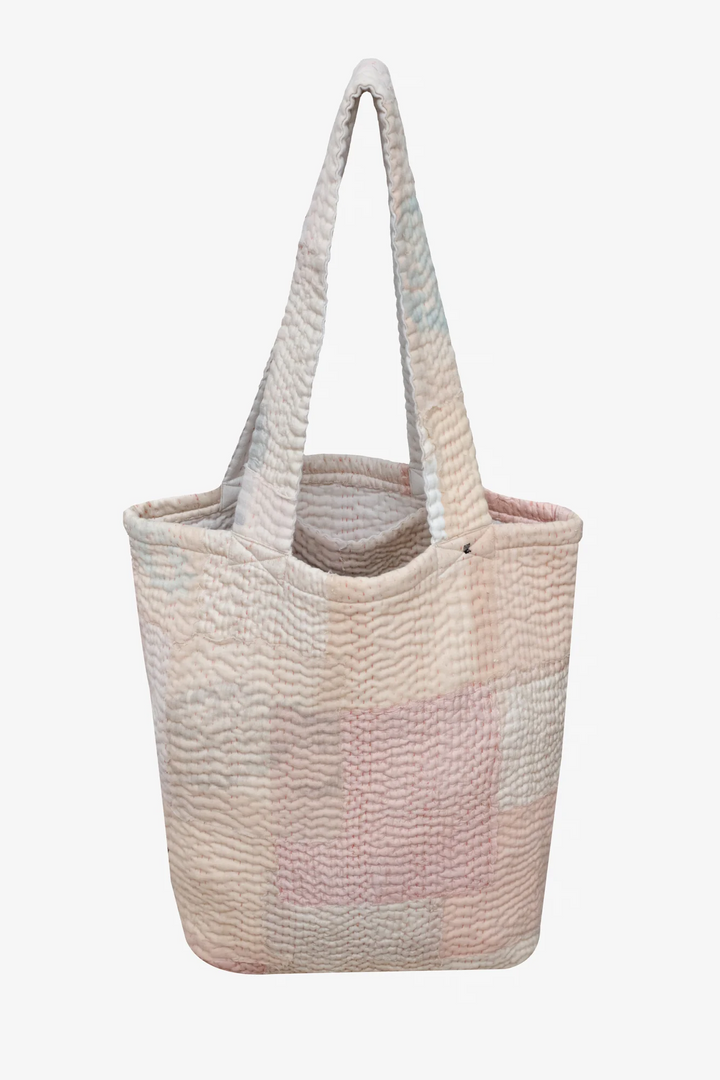 Mosaic Fray Handmade Vintage Kantha Tote Bag -Shallot -