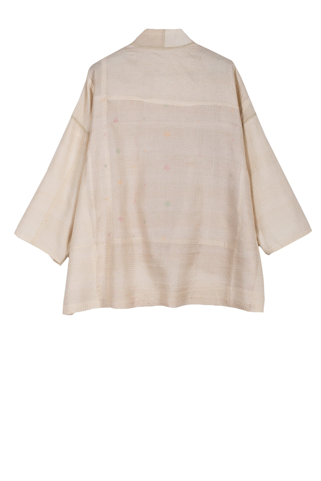 JAIPUR WHITE KANTHA MINI KIMONO JKT - jw2055-ivy -