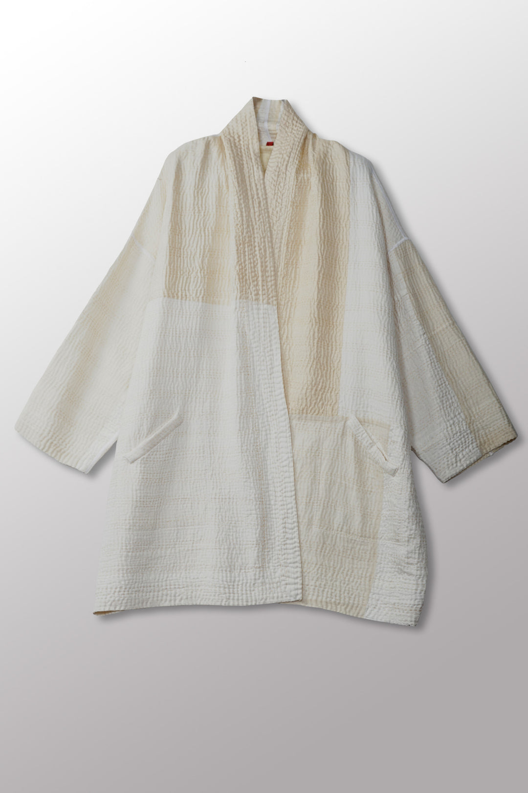 JAIPUR WHITE KANTHA HAORI JACKET - jw4068-ivy -