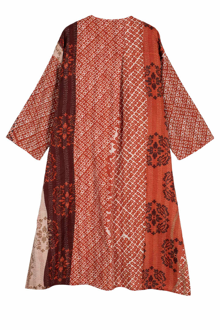 KIMONO COTTON KANTHA LONG DUSTER - kc2328-org -