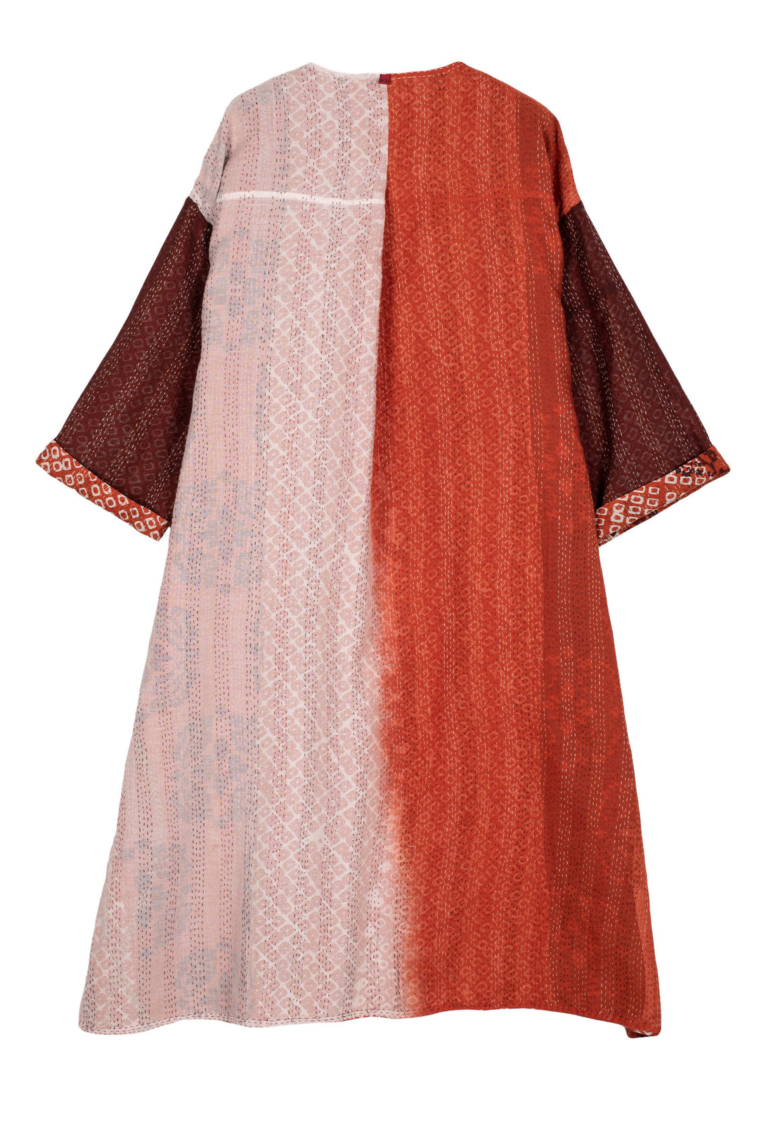 KIMONO COTTON KANTHA LONG DUSTER - kc2328-org -