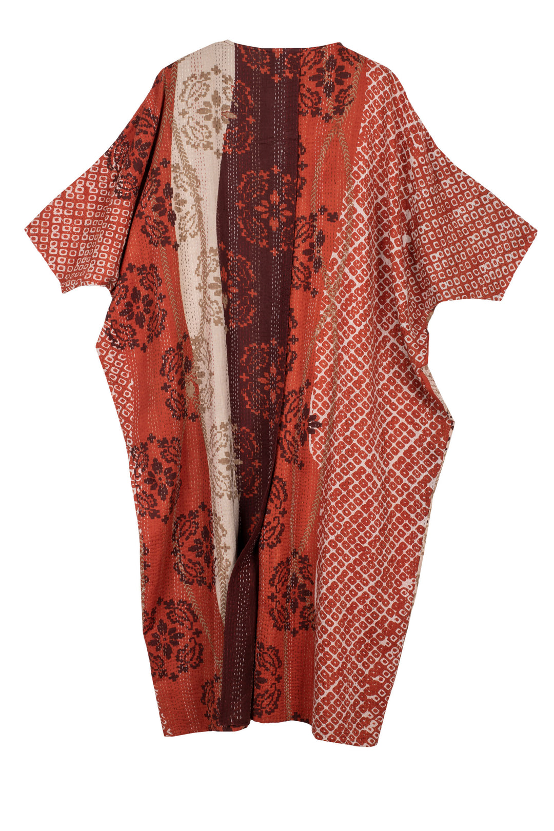 KIMONO COTTON KANTHA DOLMAN MAXI - kc2440-org -