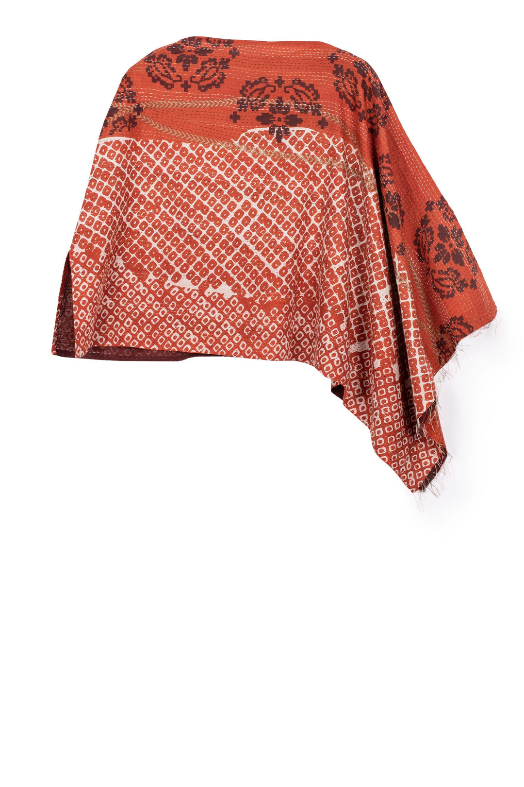 KIMONO COTTON KANTHA WIDE CAPE - kc2813-org -