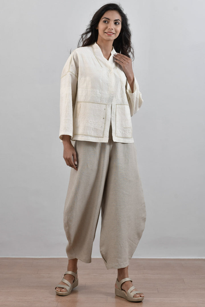 LINEN HAREM PANTS - ln1605-ntl -