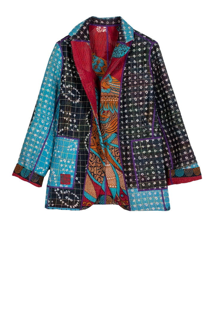 VINTAGE COTTON KANTHA BASIC JKT - cv4052-0001s -