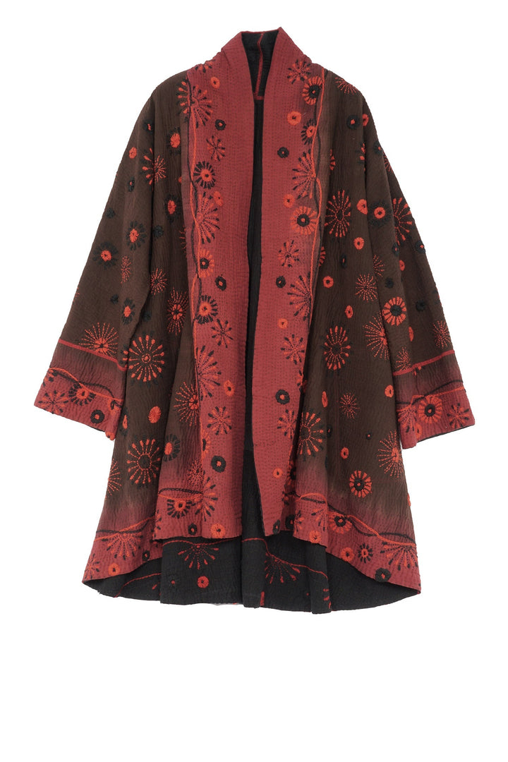 OMBRE SUN RALLI FIREWORKS KANTHA KIMONO LONG JKT - of4005-red -