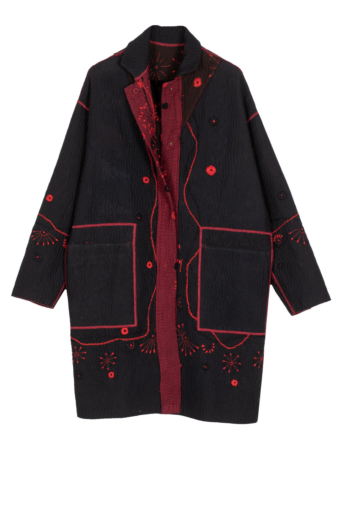 OMBRE SUN RALLI FIREWORKS KANTHA LONG LINE JACKET - of4059-red -