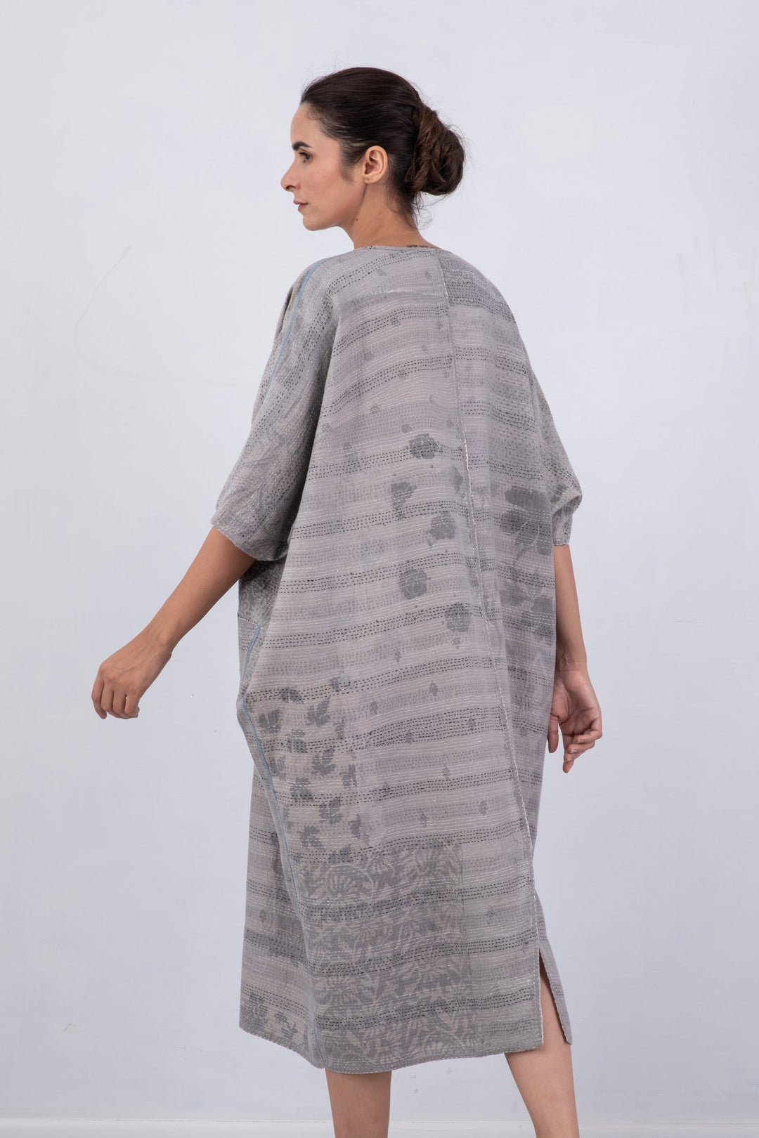 POWDER PATCH KANTHA DOLMAN MAXI - pd2440-gry -