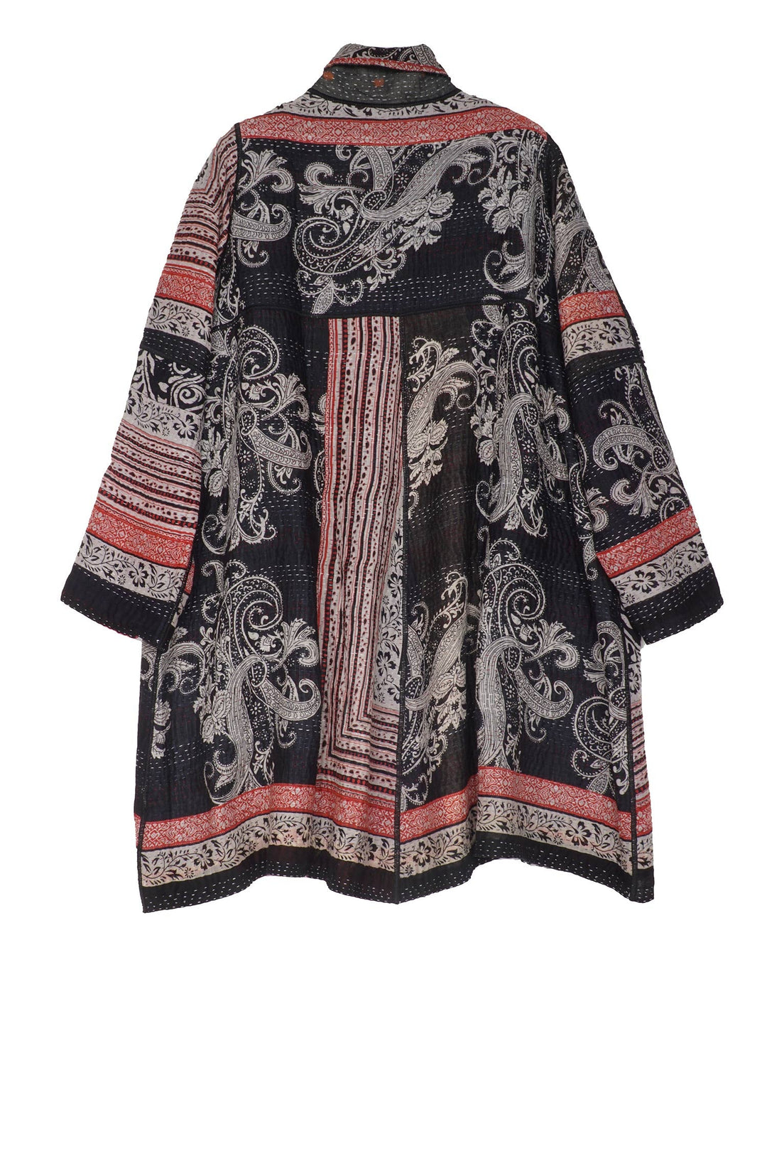 PAISLEY & PATCH KANTHA A-LINE DUSTER - py4311-blk -