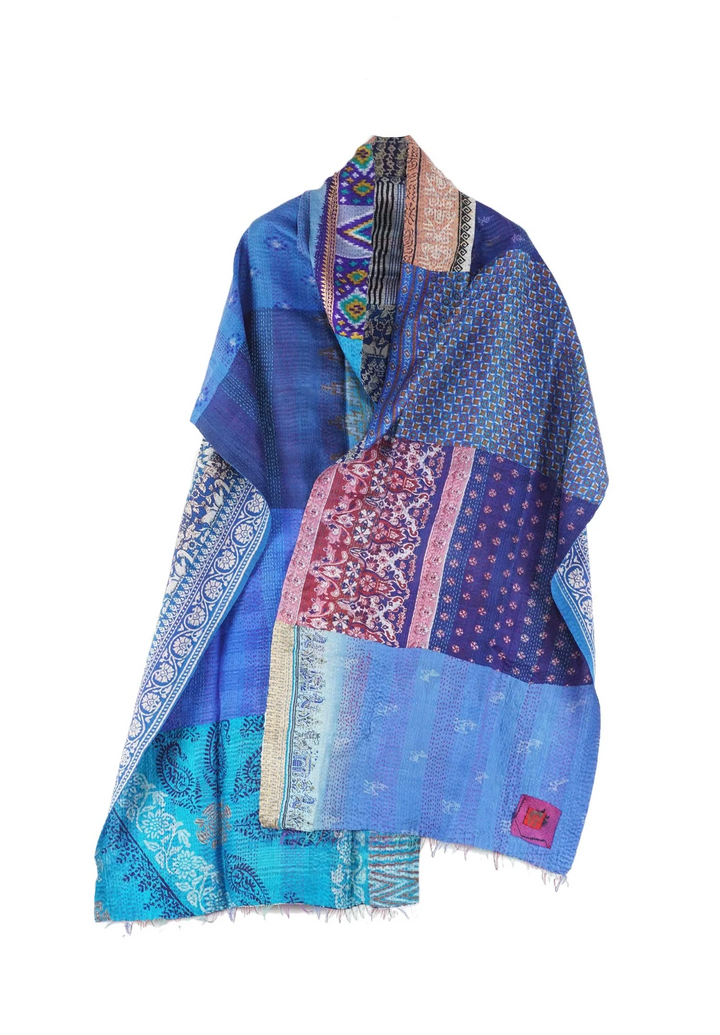 VINTAGE SILK KANTHA SCARF STANDARD - sv2801-0001a -