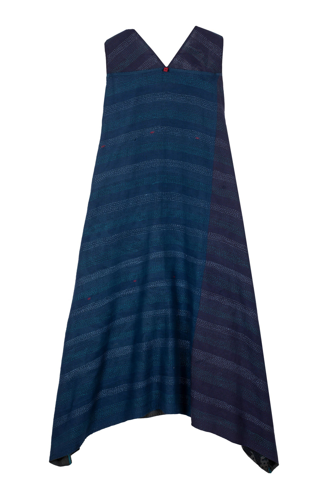 MONOTONE TWILIGHT PRINT KANTHA TENT DRESS - tp2413-blu -