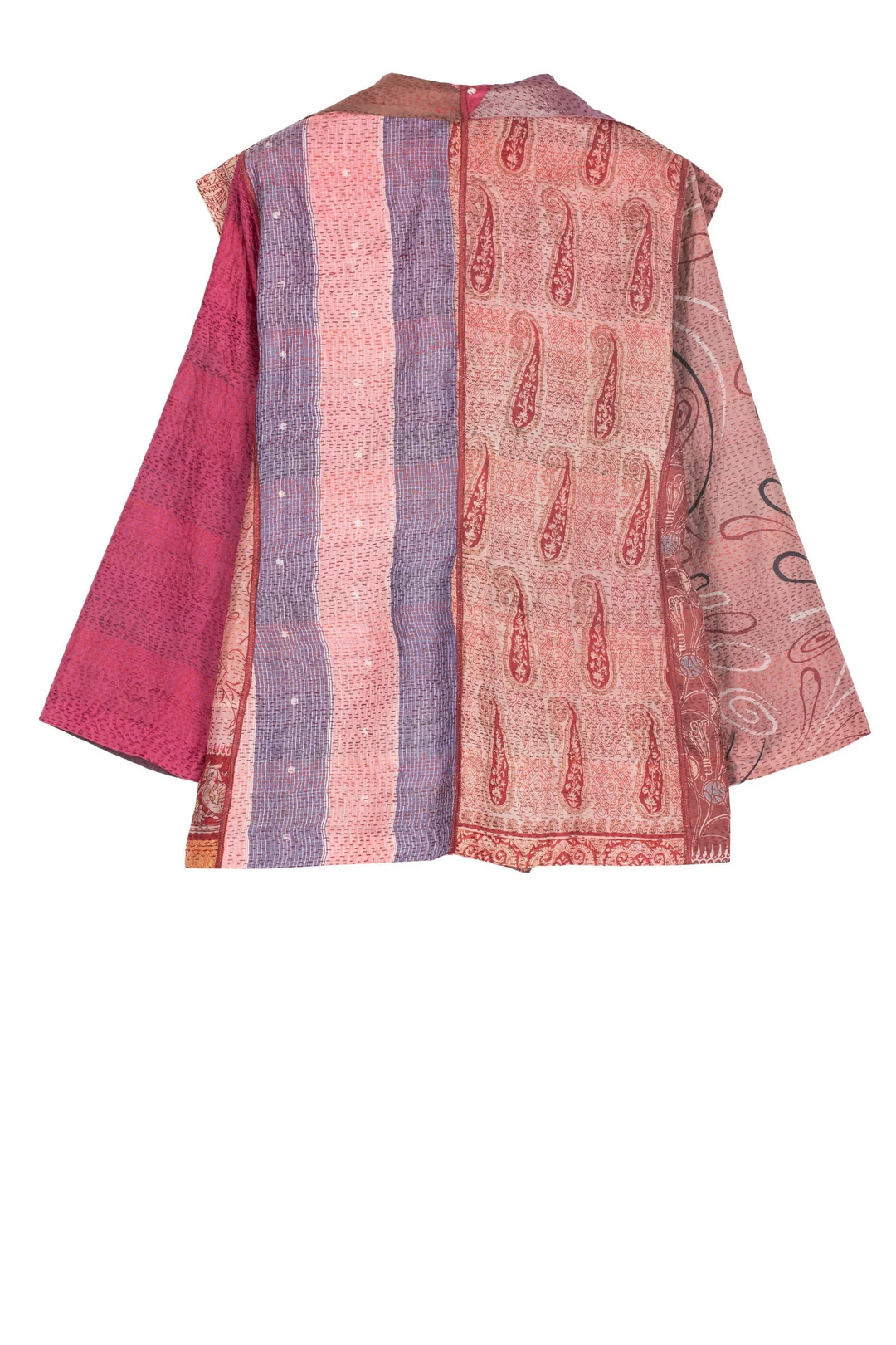 VINTAGE SILK PATCH KANTHA SHORT JACKET - vp2007-cor -